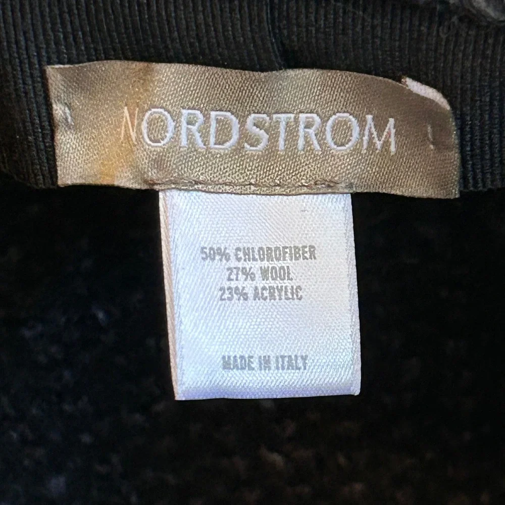 Nordstrom Wool Blend Knit Cloche Hat Charcoal Gray Made in Italy